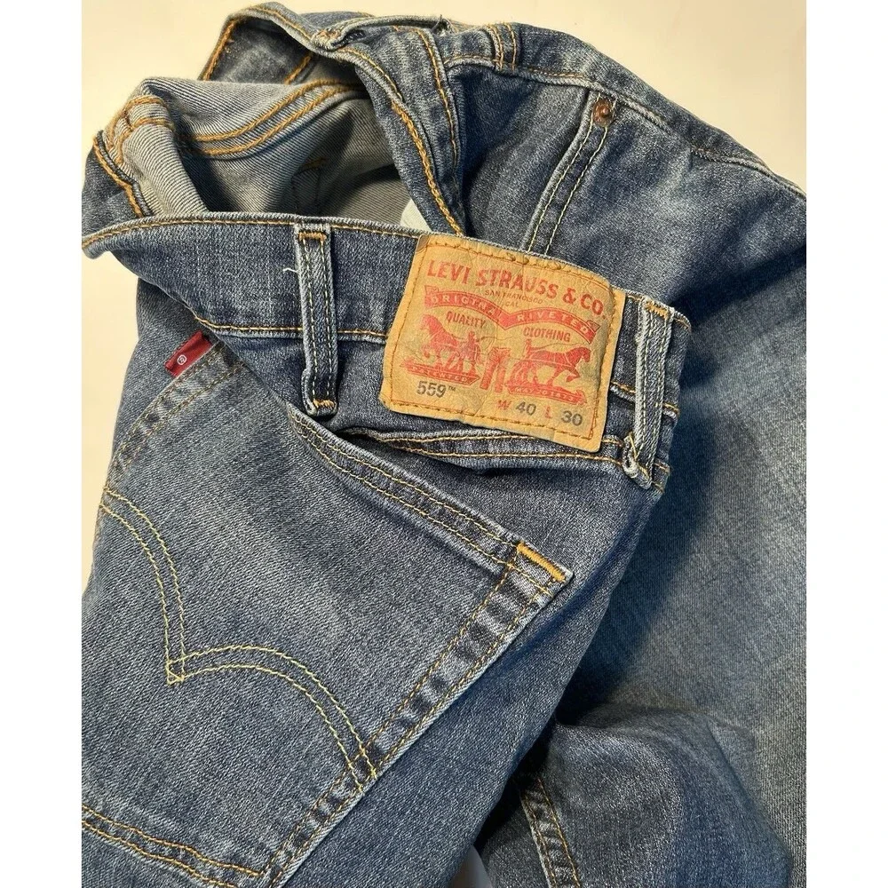 Levi’s 559 Men’s Relaxed Straight Denim Blue Jeans 40X30 Medium Wash